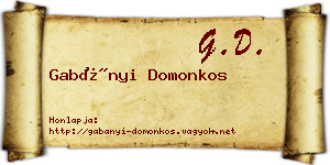 Gabányi Domonkos névjegykártya